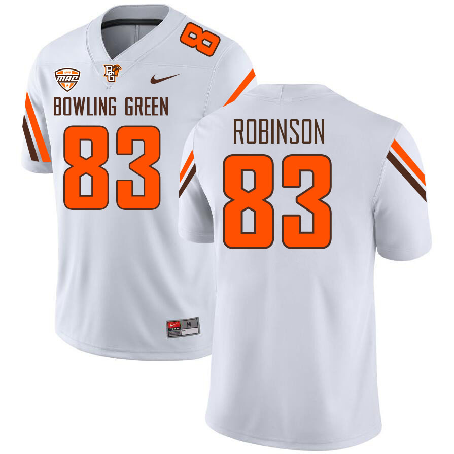 Bowling Green Falcons #83 Andre Robinson College Football Jerseys Stitched Sale-White